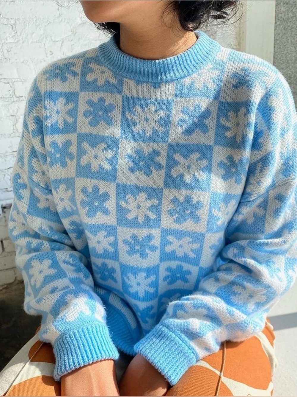 Lisa Says Gah Emma Sweater, Blue Daisy M/L